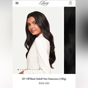 Luxy hair 20” off black halo extensions - never worn